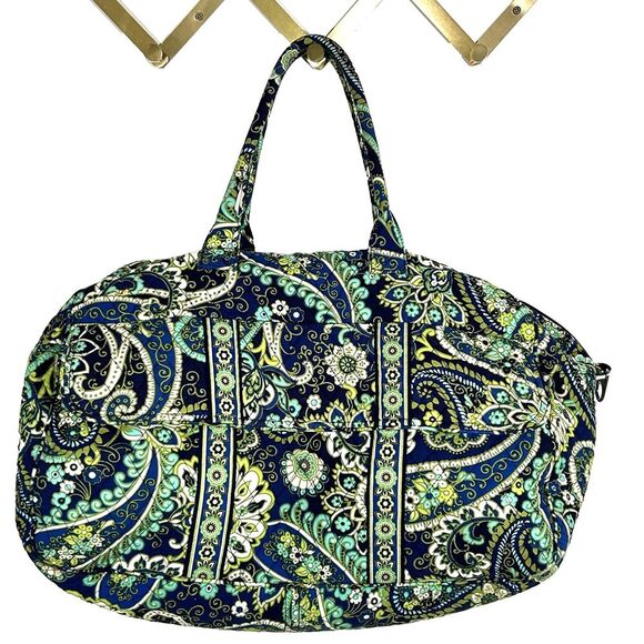 Vera Bradley Large Duffle Bag Rhythm & Blues Grand Traveler Cotton Carry-on - Picture 6 of 8
